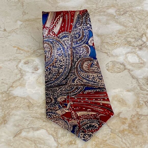 Christian Dior 100% Silk Multi Colour Print Tie Vintage - Picture 3 of 9